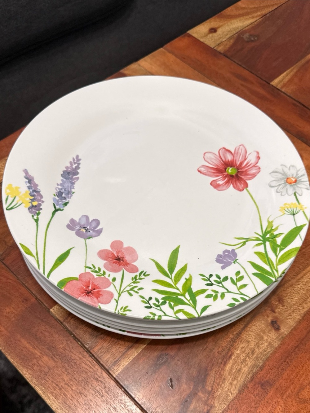 Royal Norfolk Floral Meadow Ceramic 10 1/2" Dinner Plates Set of 6